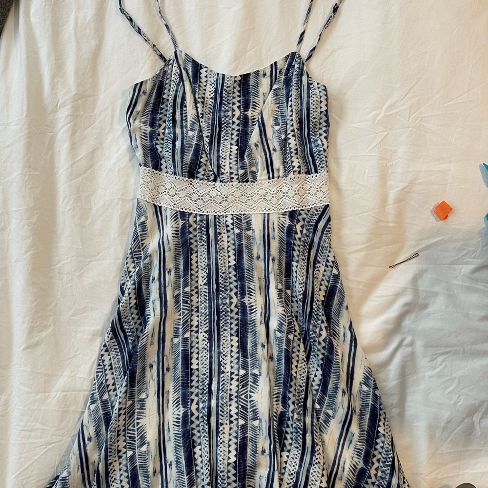 Aqua backless mini dress